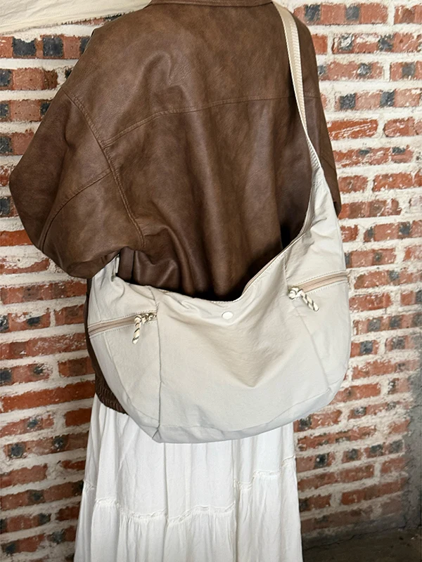 

Korean Niche Nylon Tote Bag for Women 2025 New Large Capacity Single Shoulder Crossbody Bags