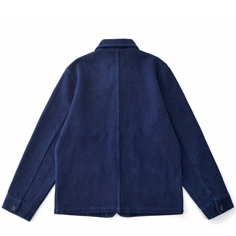 High Quality Amekaji Style Men's Vintage Plant Blue Dyed Jacket Jacket