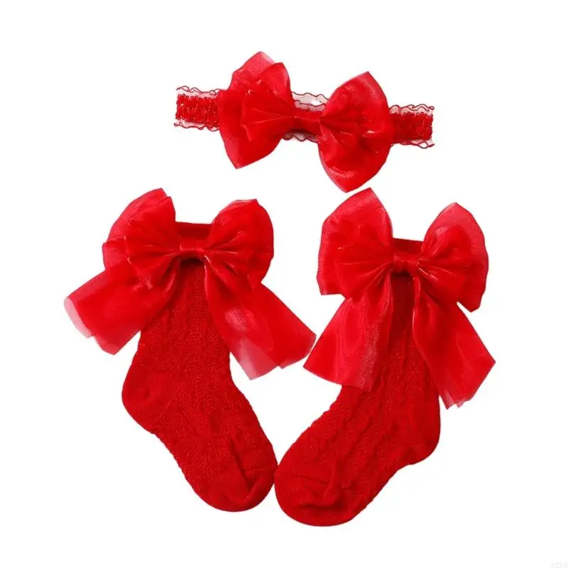 Entzückende Kombination aus Stirnband und Socken mit Schleife für Babys, dehnbar, bequemes Design, Kopfbedeckung, Socken, für – Detail 8