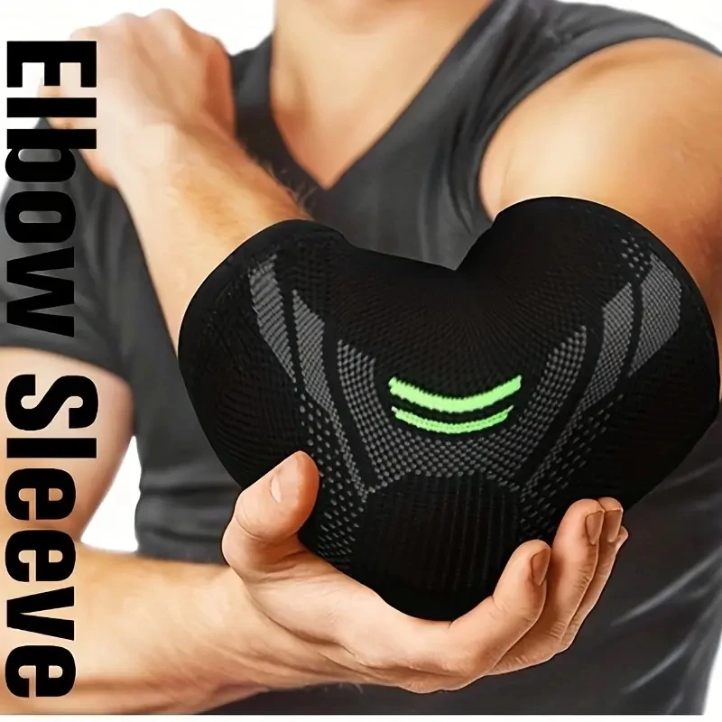 1 Stück Nylon-Ellenbogen-Kompressionshülse, elastische Tennis-Ellenbogenstützen für Sehnenentzündung, Armstützen, Golfer-Ellenbogenstütze – Detail 1