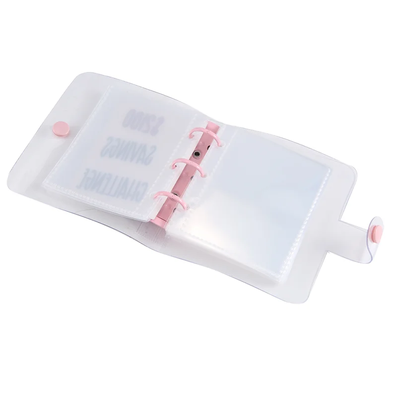 2100 Savings Challenge Binder Money Saving Challenge Мини-бюджетная папка с денежными конвертами ПВХ розовая 1 шт.