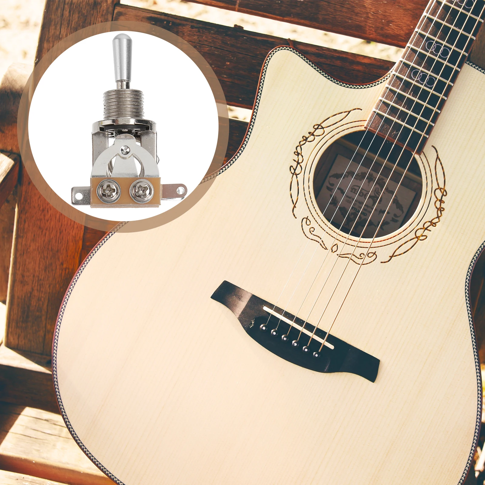 

Toggle Pickup Selector For Electric Silver Replacement Part With Treble Washer Ring Easy Tone Control Guitar Toggle