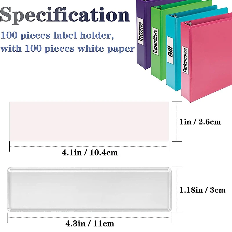 4/12pcs Self Adhesive Label Holders Shelf Tag Index Card Pockets Peel Stick Tag For Bookshelf Library Mailbox Office