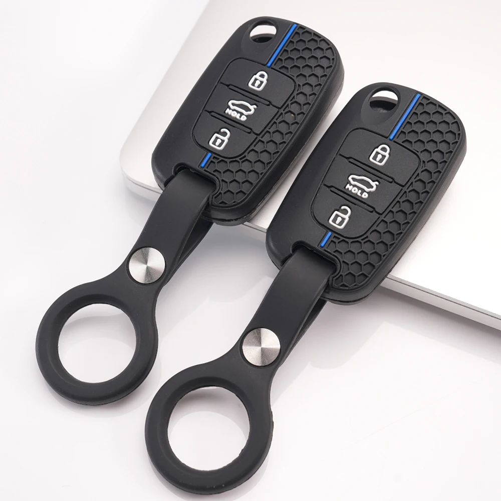 Key Fob Case With Wrist Strap For Kia Rio Rio X-Line K2 Sportage Sorento Optima K5 Soul Ceed Cerato K3 Picanto Seltos Stonic