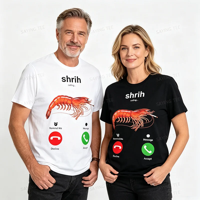 Shrih Calling Smoking Shrimp Lustiges Meeresfrüchte-Meme-T-Shirt Y2k Meeresfrüchte-Liebhaber, Krebstier-Fans Persönlichkeits-Sarkasmus-Sprücher-T-Shirt – Detail 6