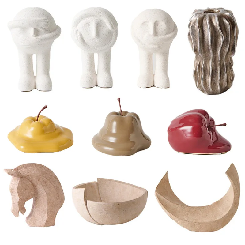 Extremely simple Nordic style children's room decoration ornament creative apple ceramic cute doll TV cabinet decoration