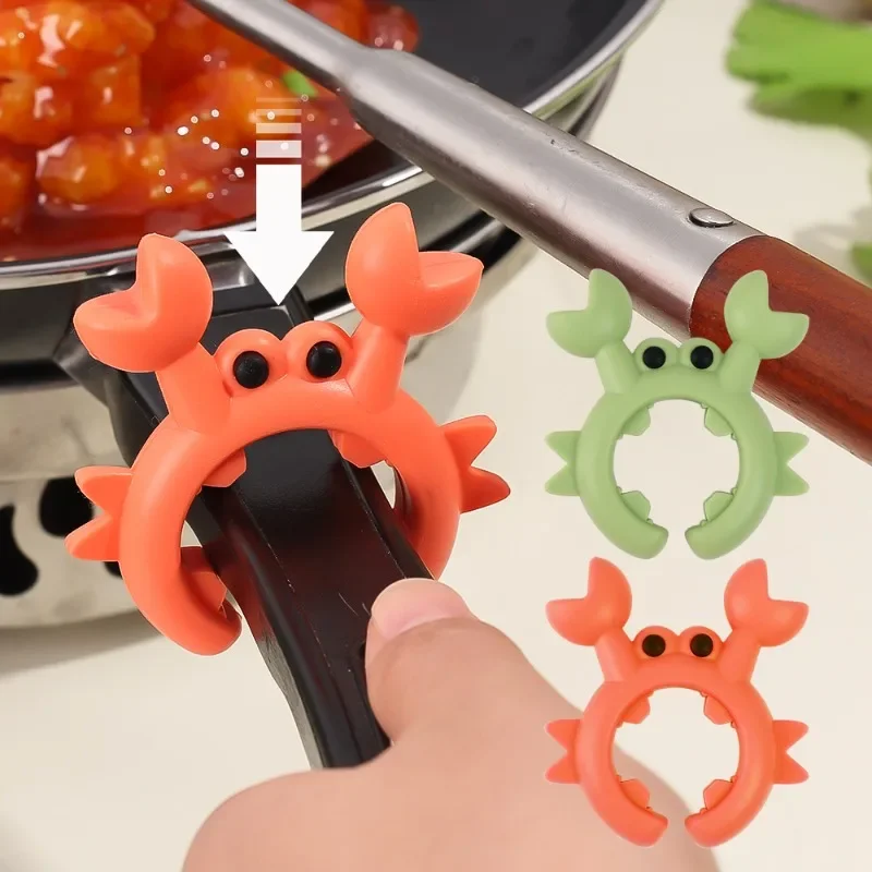 6/1PCS Multifunctional Spatula Holder Small Crab Spatula Holder Anti Scalding Overflow Pot Clip Spoon Holder Clip Kitchen Gadget