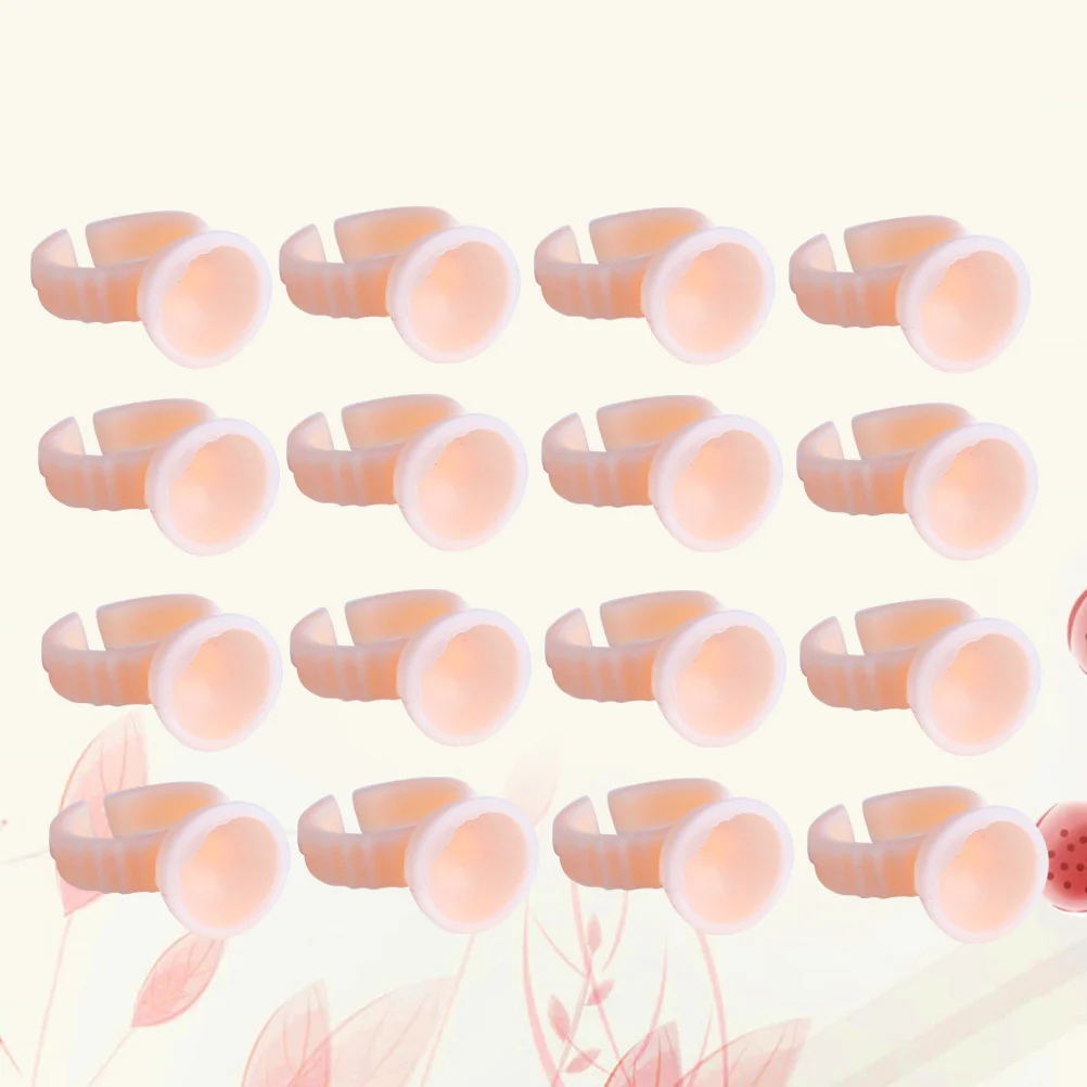 

100Pcs Silicone Pigment Ring Disposable Tattoo Ink Cup for Eyebrow Eyelash Extension Professional Makeup Artists Use S Size Pink