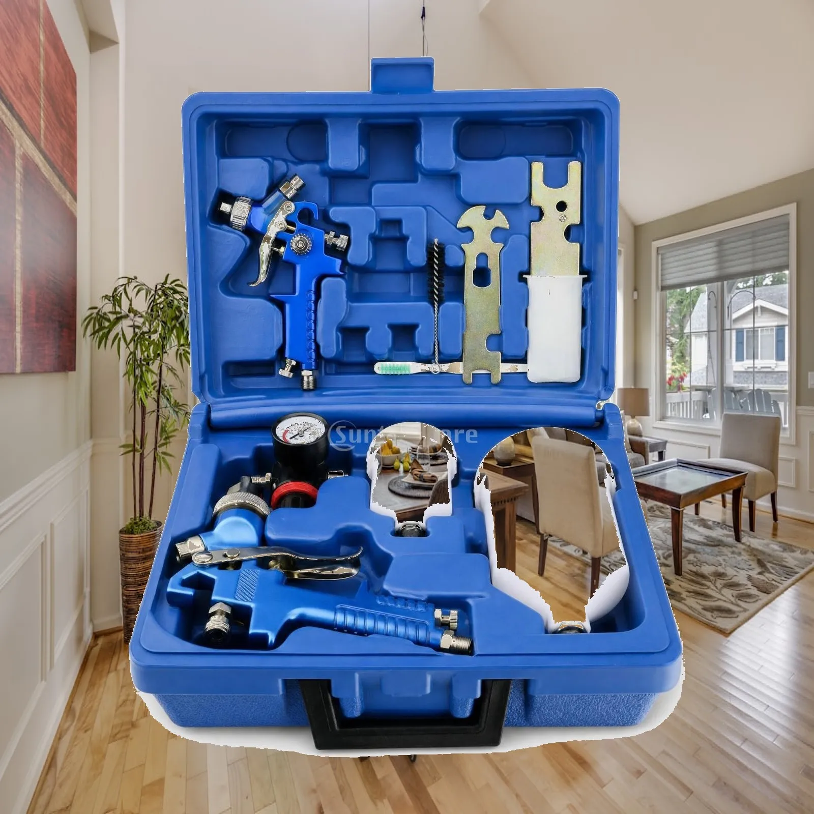 Portable Airless Paint Sprayer Tool Kit with Two Cups for Primer and Lacquer Application Work