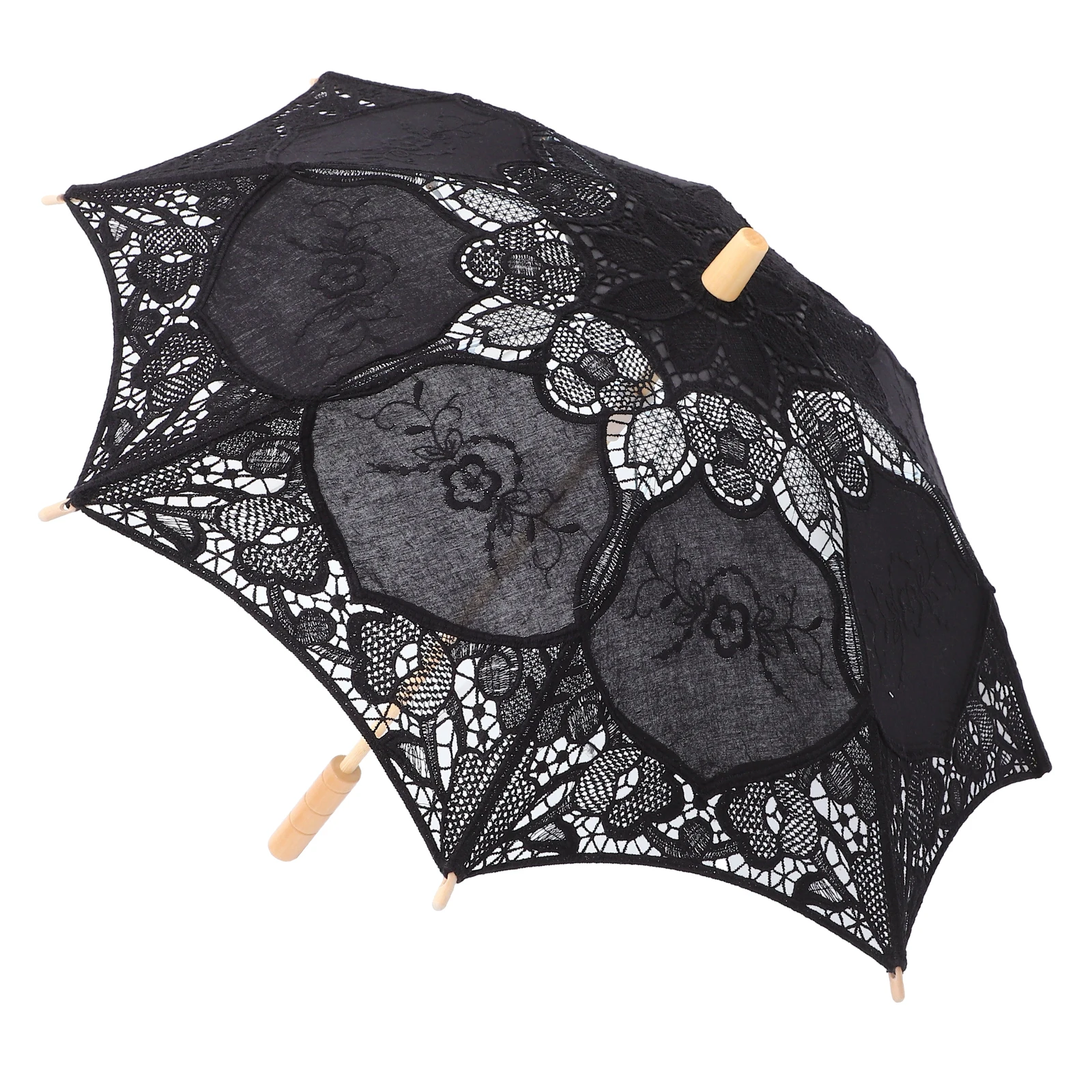 

Lace Umbrella Large Size White Cotton Photography Props Bridal Parasol Decorative Flower Shaped Umbrella for Girls Dancing DIY