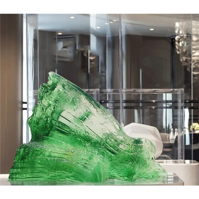 

Modern light luxury simple art ornament transparent resin abstract jadeite cabbage decorative sculpture