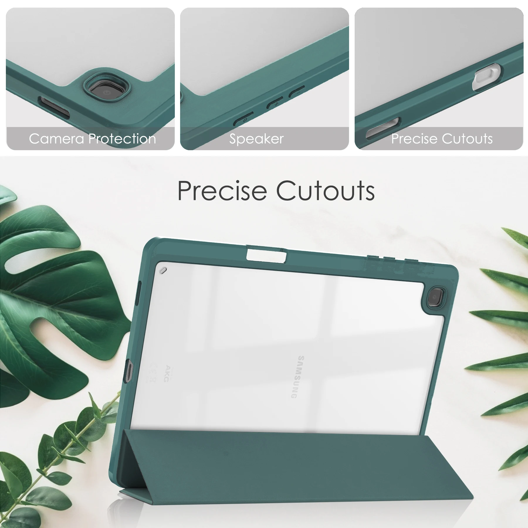 

For Samsung Galaxy Tab S8 Plus 12.4" X800 X806 S7 FE 12.4" Case Clear Acrylic Back Tablet Cover Anti-Slip Kickstand Cover Case