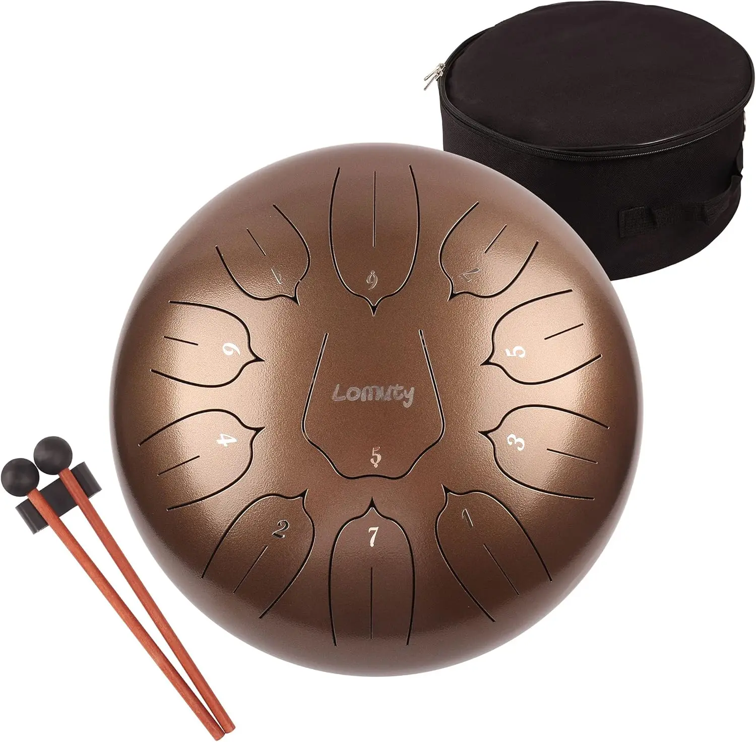 

12 Inch Steel Tongue Drum with 11 Notes - Meditation & Yoga Instrument Kit Includes Mallets, Book & Bag