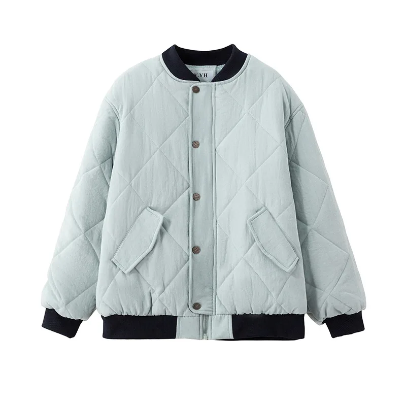 Parkas Women Thick Coats Long Sleeve Solid Single Breasted Jackets Pockets Loose Outerwear Warm Casual Jackets Autumn Winter