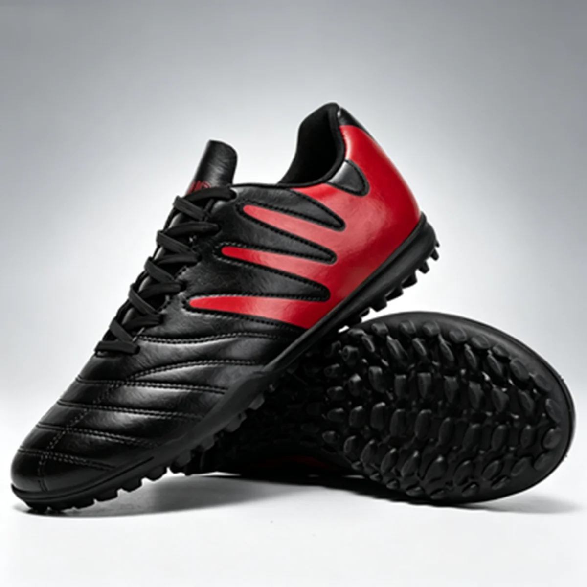 

Trendy TF Turf Soccer Shoes Thickened Rubber Sole Breathable PU Fabric Anti-slip Wear Resistant Youth Athletic Shoes