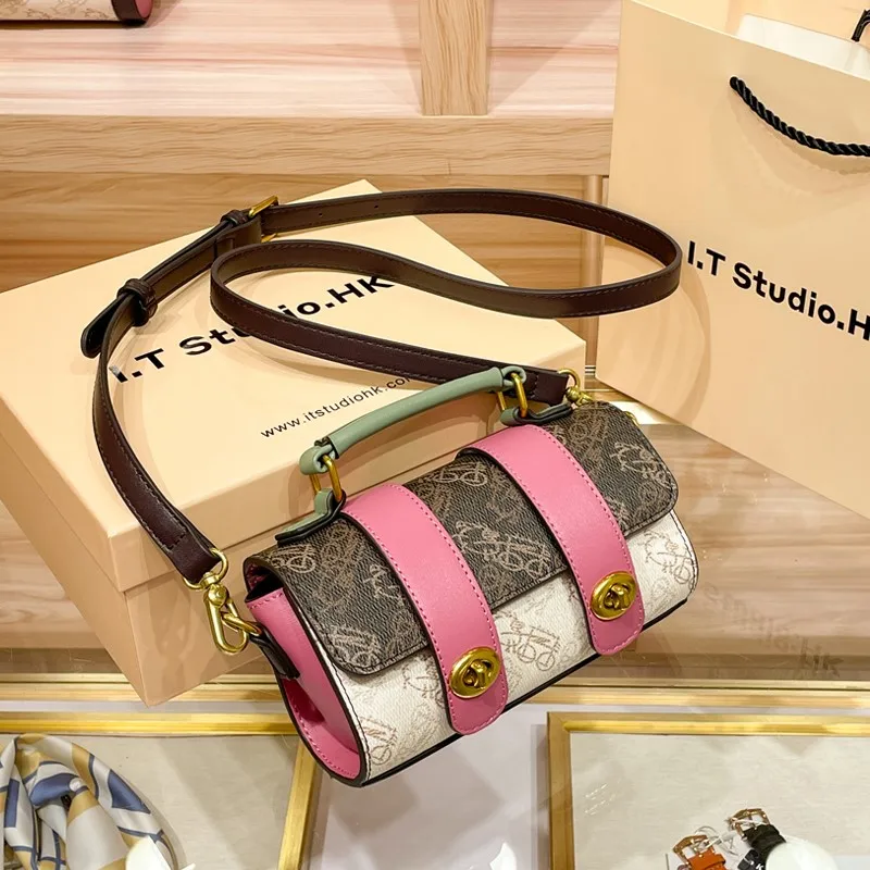 Light luxury brand women's handbag small cylindrical bag 2025 autumn and winter new design designer high-end handbag crossbody