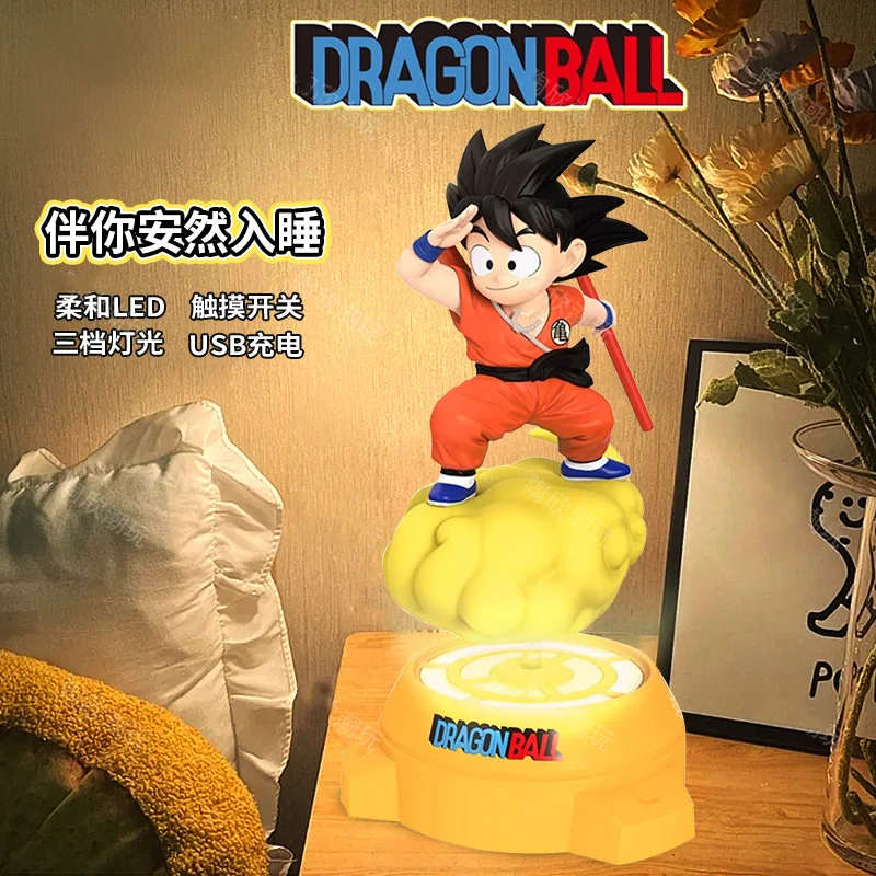 Anime Dragon Ball Figurka Son Goku Night Light Goku Action Figure Turnable Decor Night Lamp Bedroom Atmosphere Toy Boy Xmas Gift