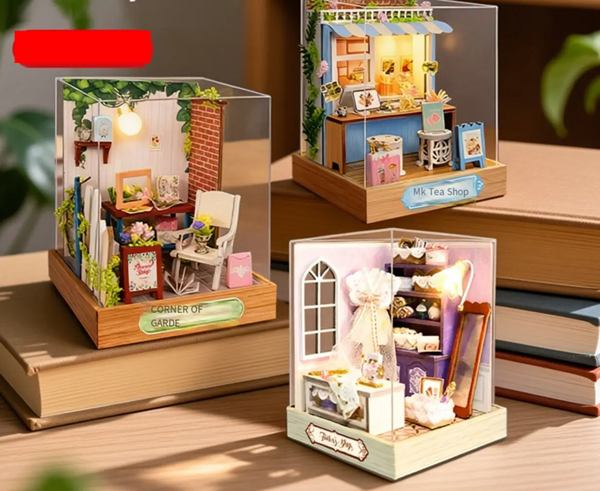 

DIY Miniature Wooden Dollhouse Kit, 3D Puzzle Book Nook Diorama, Creative Craft Gift for Girls Birthday Home Decor