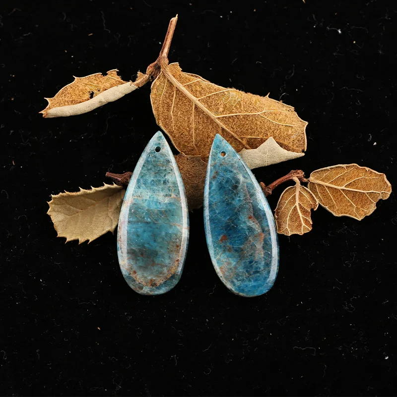 

B&F Blue Apatite Crystal Earring Beads for Jewelry Making, Handmade Natural stones beads, Stones for jewelry Making Supplies