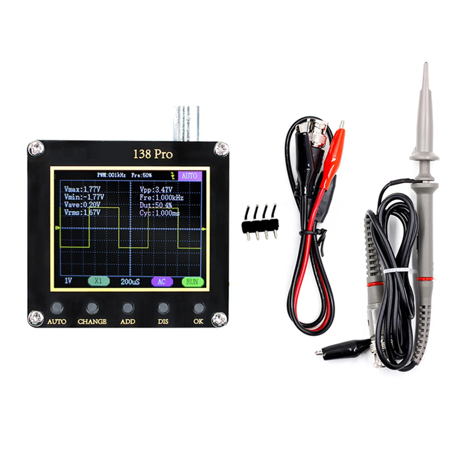 Portable 138Pro Oscilloscope Kit With 2.4 TFT Display Small Digital Oscilloscope For Auto Repair Mains Power Measurement