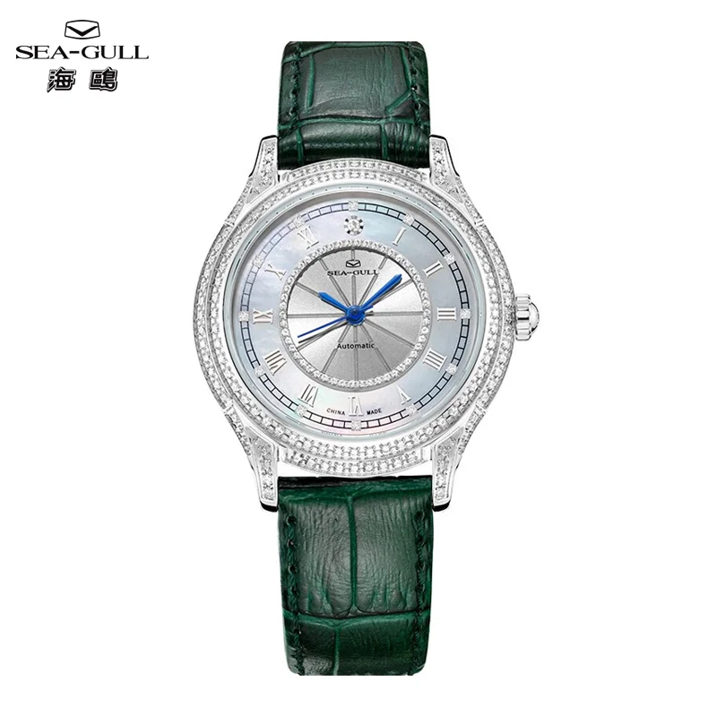 

Seagull Women Mechanical Watch Luxury Diamond Mother of Pearl Dial Lady's Watches Wristwatch Ultra-Thin relojes para damas 1103L