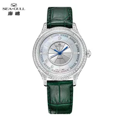 Seagull Women Mechanical Watch Luxury Diamond Mother of Pearl Dial Lady's Watches Wristwatch Ultra-Thin relojes para damas 1103L