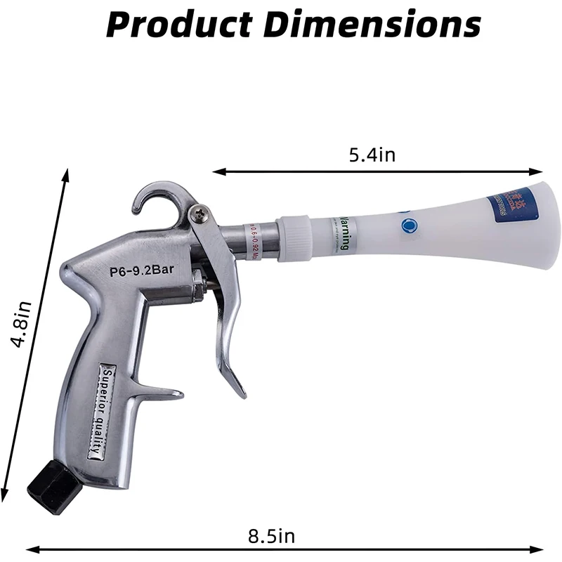 Air Blow Car Wash Gun High Pressure Pressure Tornado Car Cleaning Tool Compressor Auto Detailing Dusting Tool for Car Upholstery