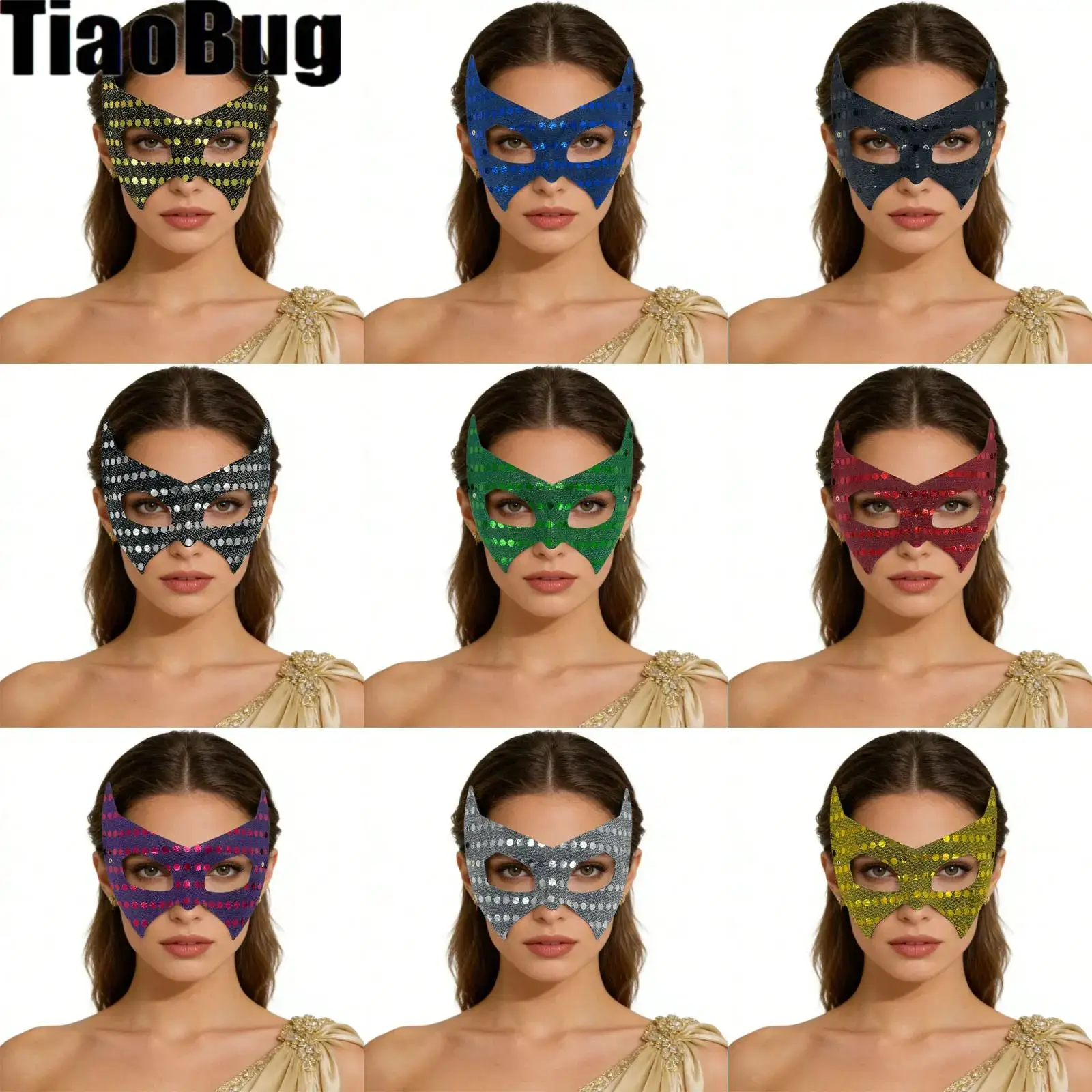 

1Pcs Sequins Women Masquerade Mask Classic Vintage Half Face Mask Lightweight Cosplay Party Costume Accessory