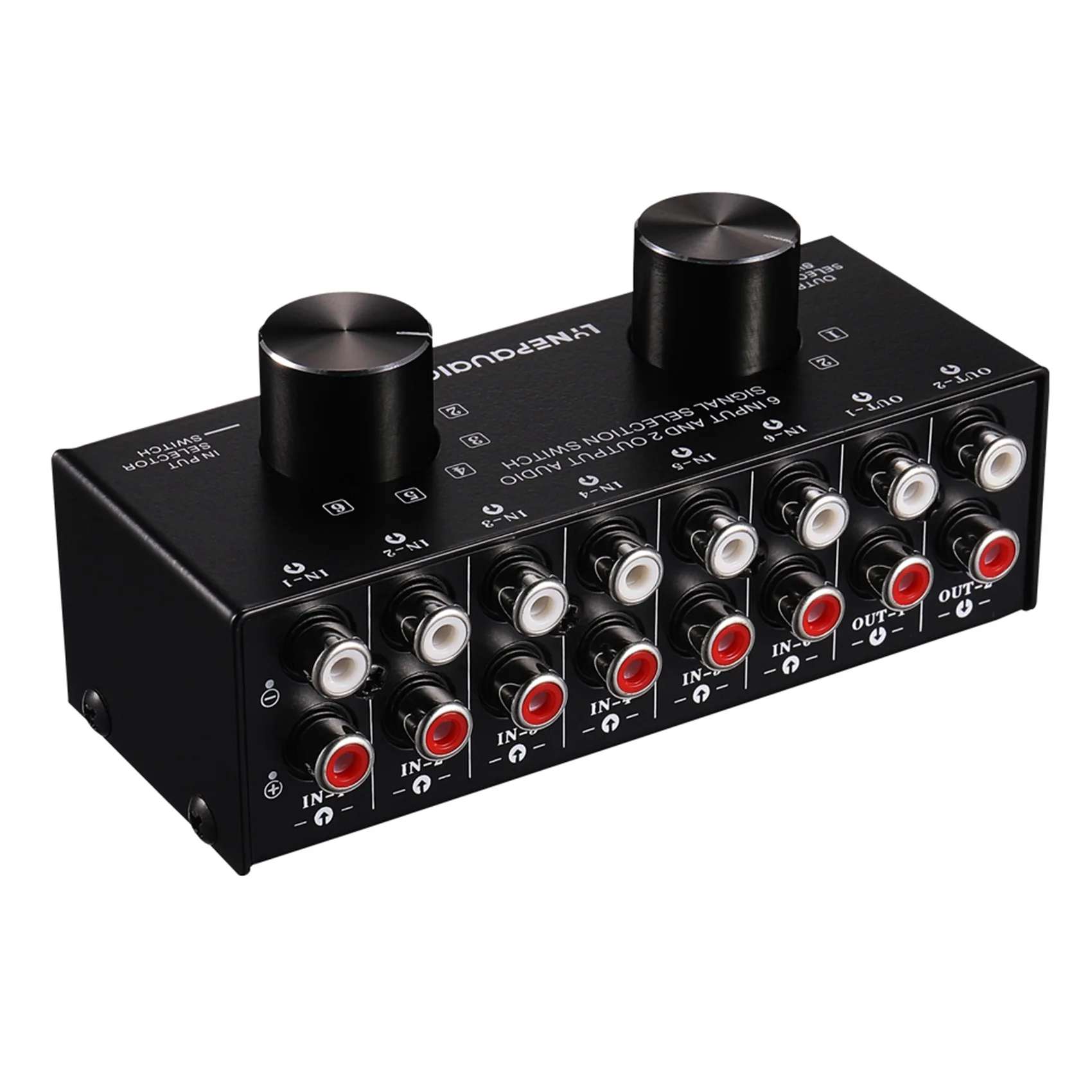 FFYY-2X Switcher 6 In 2 Out Or 2 In 6 Out Headphone Speaker Switcher Stereo Sound Source Signal Selection Switcher