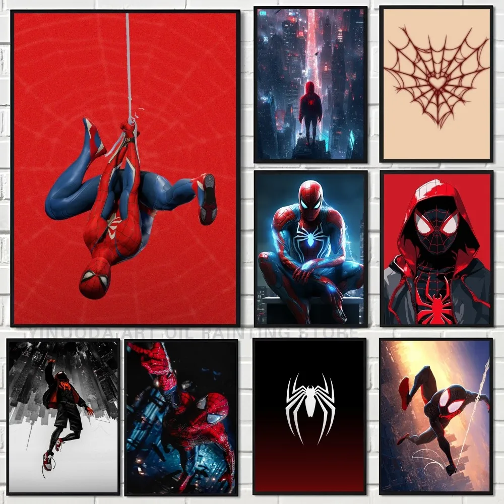 1PC S-spider Man Poster Self-adhesive Art Waterproof Paper Sticker Coffee House Bar Room Wall Decor