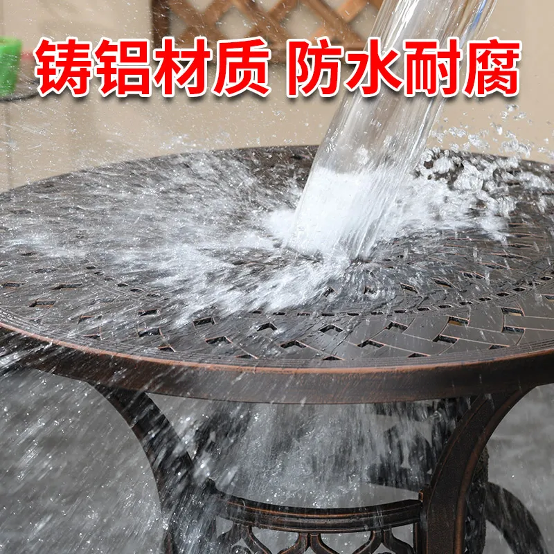 Outdoor aluminum tables and chairs courtyard home European garden villa outdoor aluminum tables and chairs barbecue table