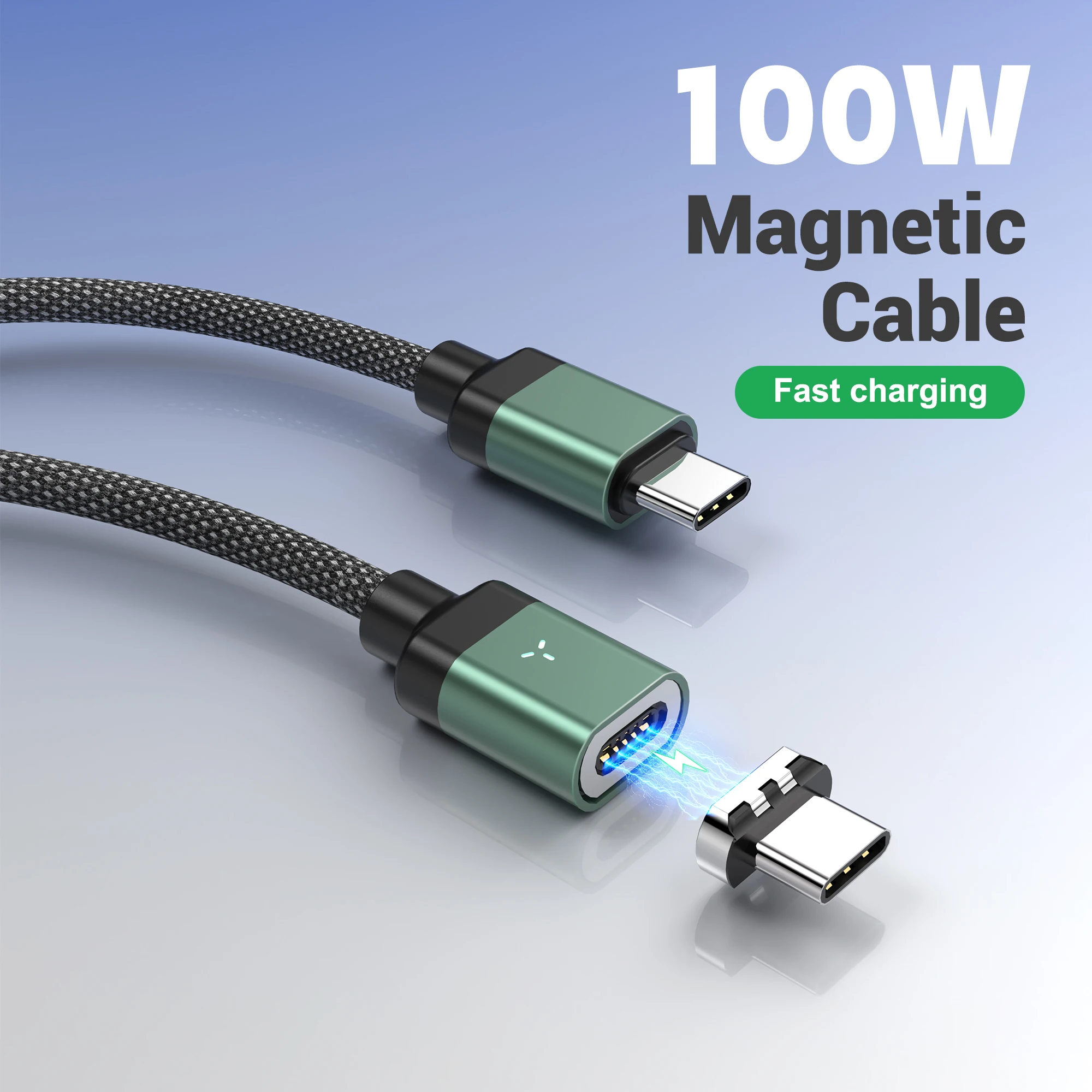 Magnetisches USB-C-Kabel, Schnellladekabel Typ C zu USB-C für iPhone 17 16 15, Samsung, Lightning-Kabel, Datenkabel