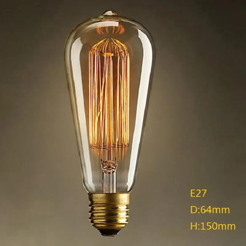 40w vintage edison lamp e27 st64 kroonluchter hanglampen 220-240v retro led lamp warm wit lamp licht