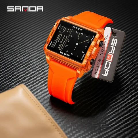 Fashion SADNA New 6273 Women's Electronic Watch Multifunctional Sports Waterproof LED Timing Student Electronic Watch
