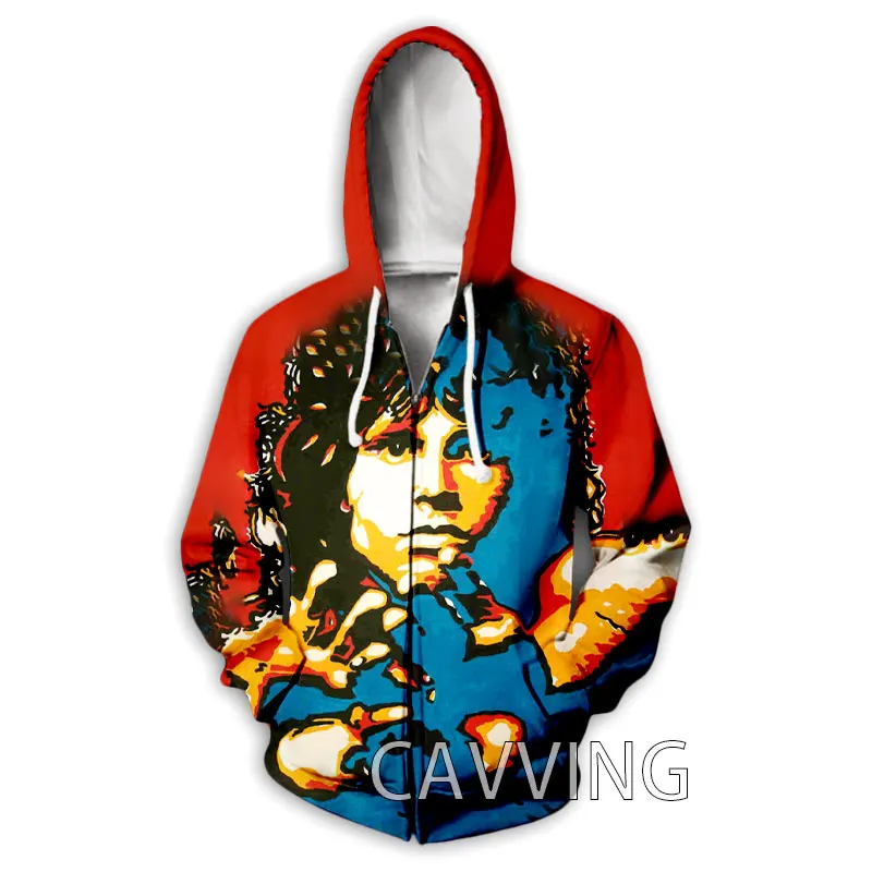 CAVVING 3D Printed  Jim Morrison  Zipper Hoodies Zip Hooded Sweatshirt Harajuku Hoodie Sweatshirt for Men/women   Z02