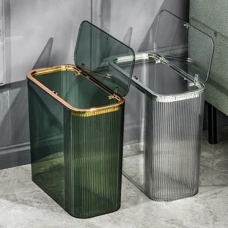 

Бытовой светильник роскошный прозрачный сэндвич-корзина для мусора, корзина для туалетной бумаги, кухонный пресс для гостиной с крышкой, сухой мусор