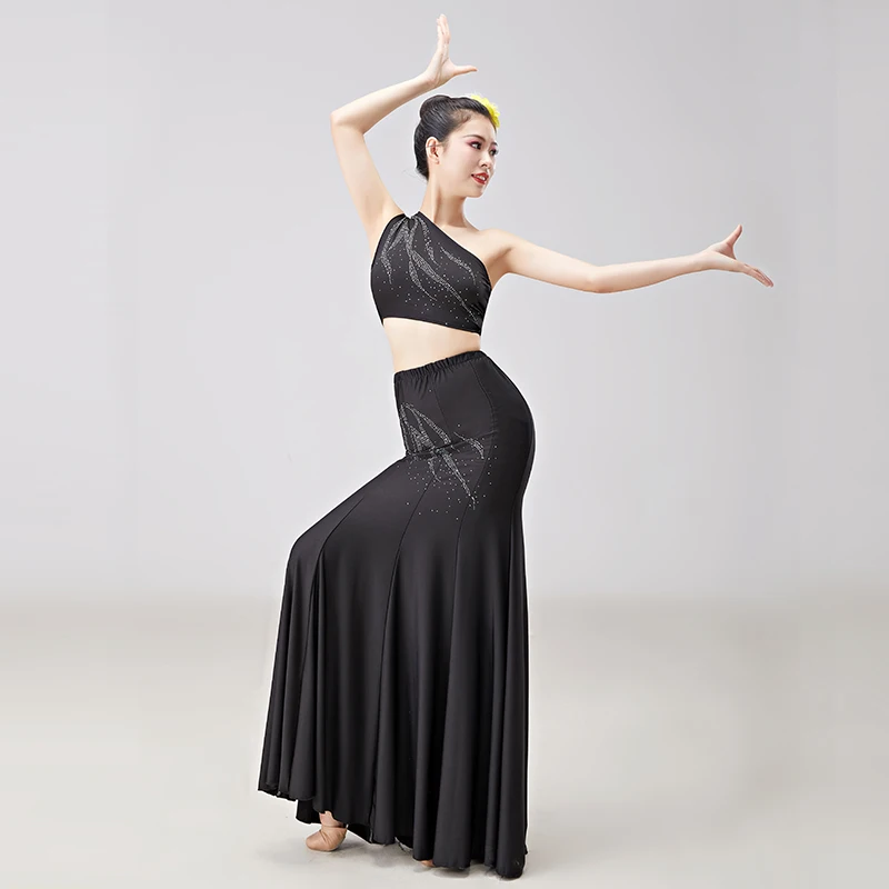 Women National Dance Dress Fish Tail Leotard Skirt +Top Suit Peacock Traditional Dai Dance Costumes Stage Performance Dancewear