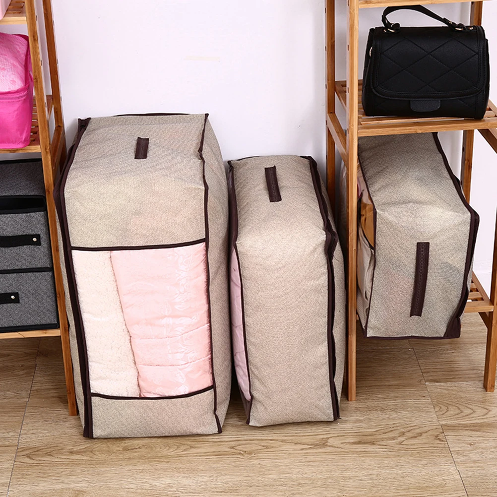 

Storage Box Convenient Bag Clothes Bags Beige Comforter Covers Non-woven Material Fabrics