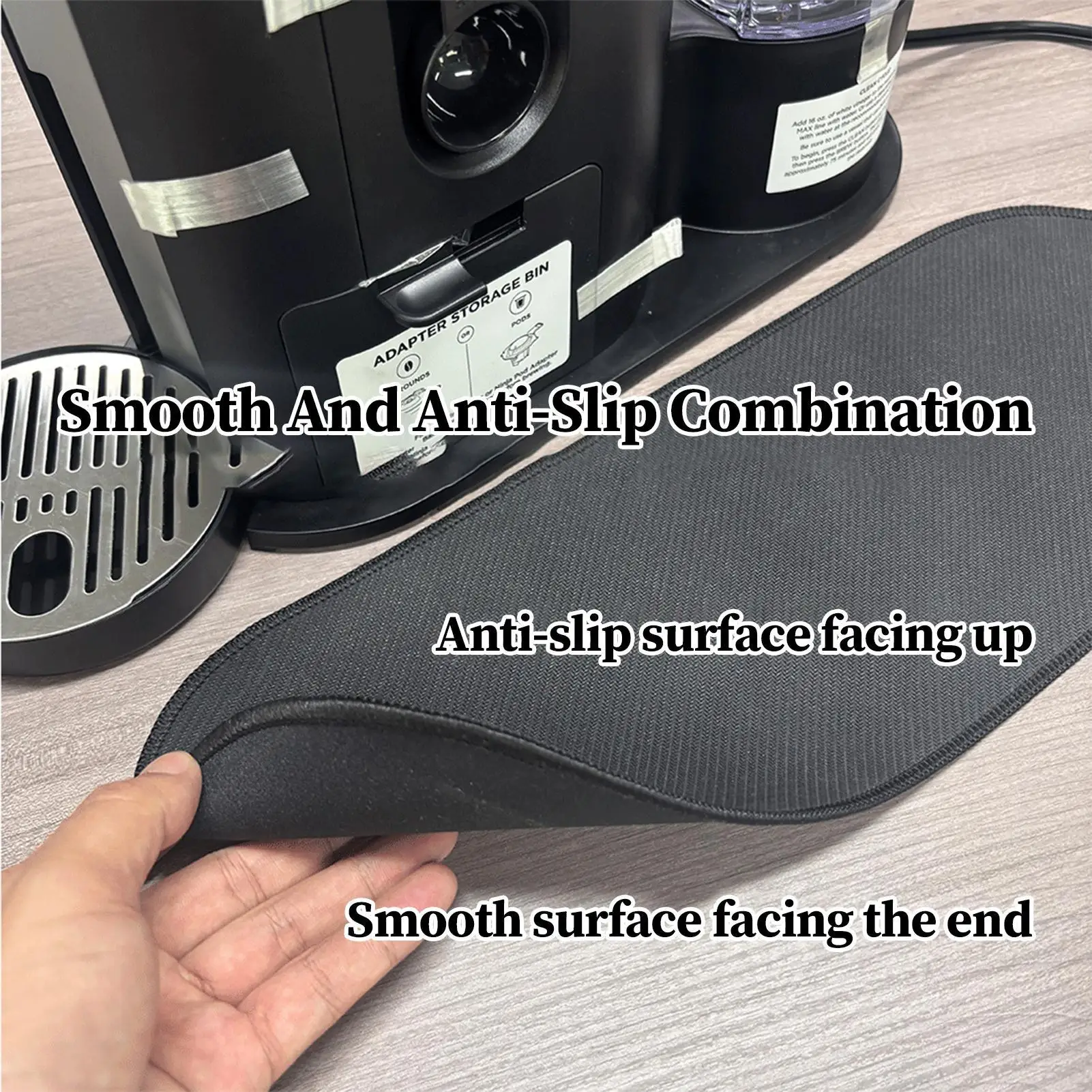 حصيرة منزلقة لآلة القهوة حصيرة ماكينة القهوة ذات الخدمة الواحدة مع حزام 16.5 × 5.9 بوصة وسادة مع قاعدة مضادة للانزلاق لـ #5