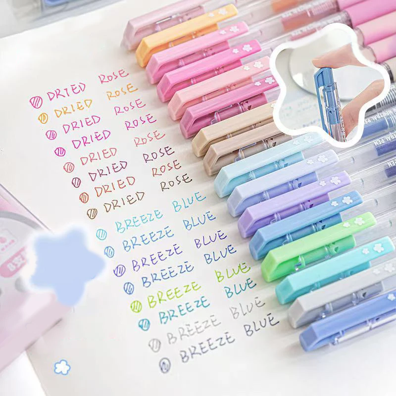 

8 шт. Нажмите нейтральную ручку с 8 цветами для студентов для рисования цветными ручками Набор цветных ручек