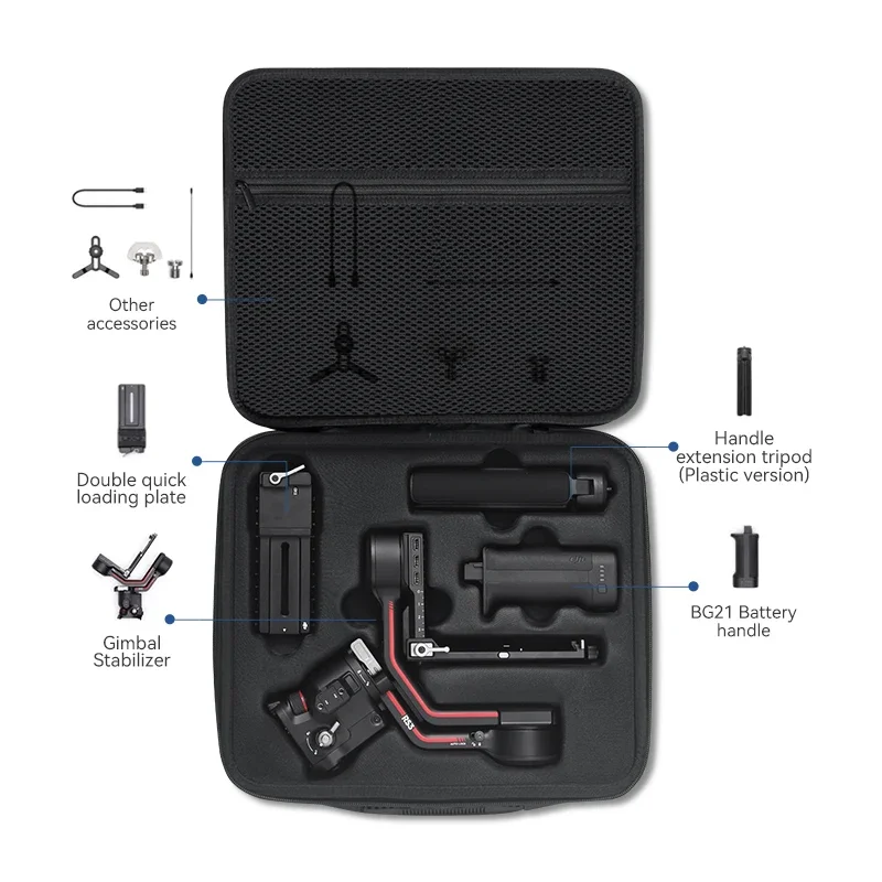 XFJI-estuche de transporte para DJI Ronin RS3, caja de almacenamiento para DJI Ronin RS 4 3, accesorios estabilizadores de cardán, bolso de hombro a prueba de salpicaduras