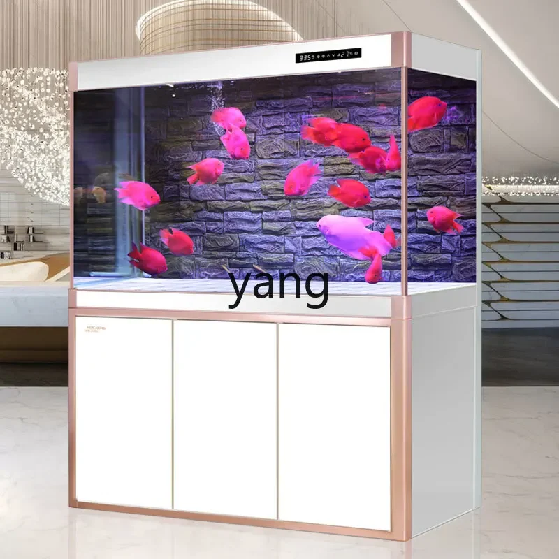 LT， living room floor-to-ceiling light luxury ecological self-circulation dragon fish tank bottom filter water-free aquarium