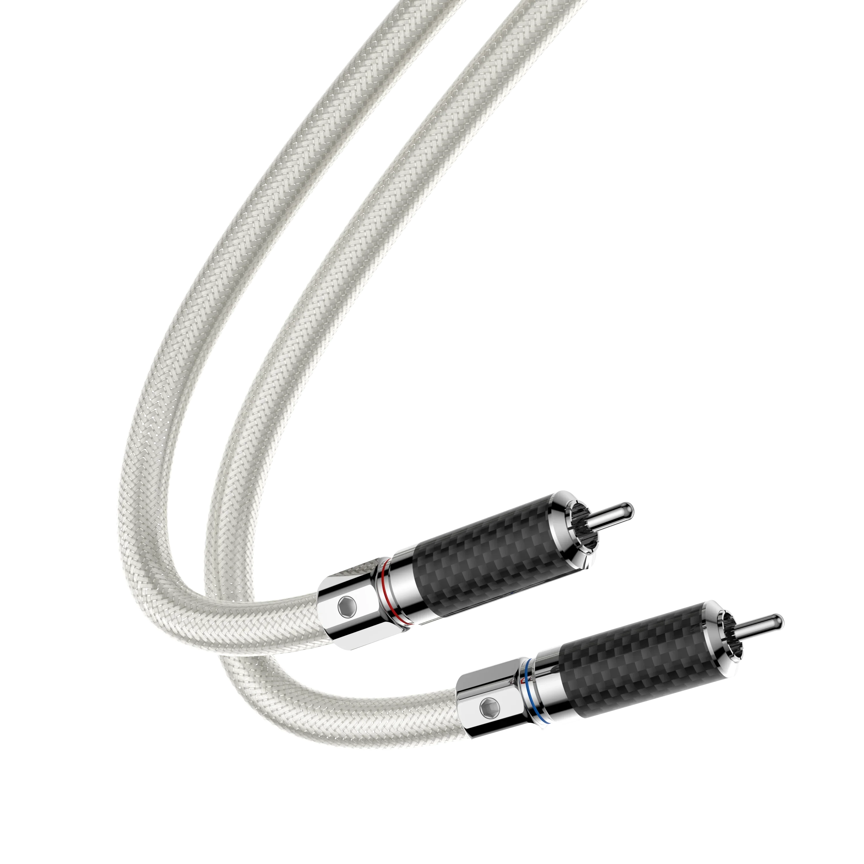 New IC102AG 99.998% Pure Silver RCA Cable Carbon Fiber RCA To RCA Cable HiFi Audio Interconnect cable Solid PSS Pure Silver Core