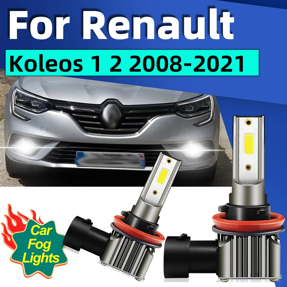 

2x For Renault Koleos 1 2 2008 2009 2010 2011 2012 2013 2014 2015 2016-2021 LED Car Front Fog Lights 15000LM 6000K DRL Lamp Bulb