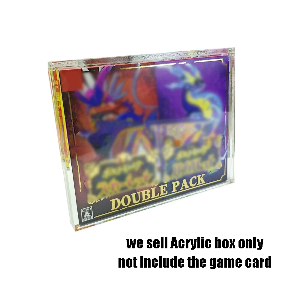 Caixa acrílica transparente para o pacote de jogos NS Pokémon Scarlet & Violet/Brilliant Diamond/Sword & Shield, caixa magnética transparente de acrílico.