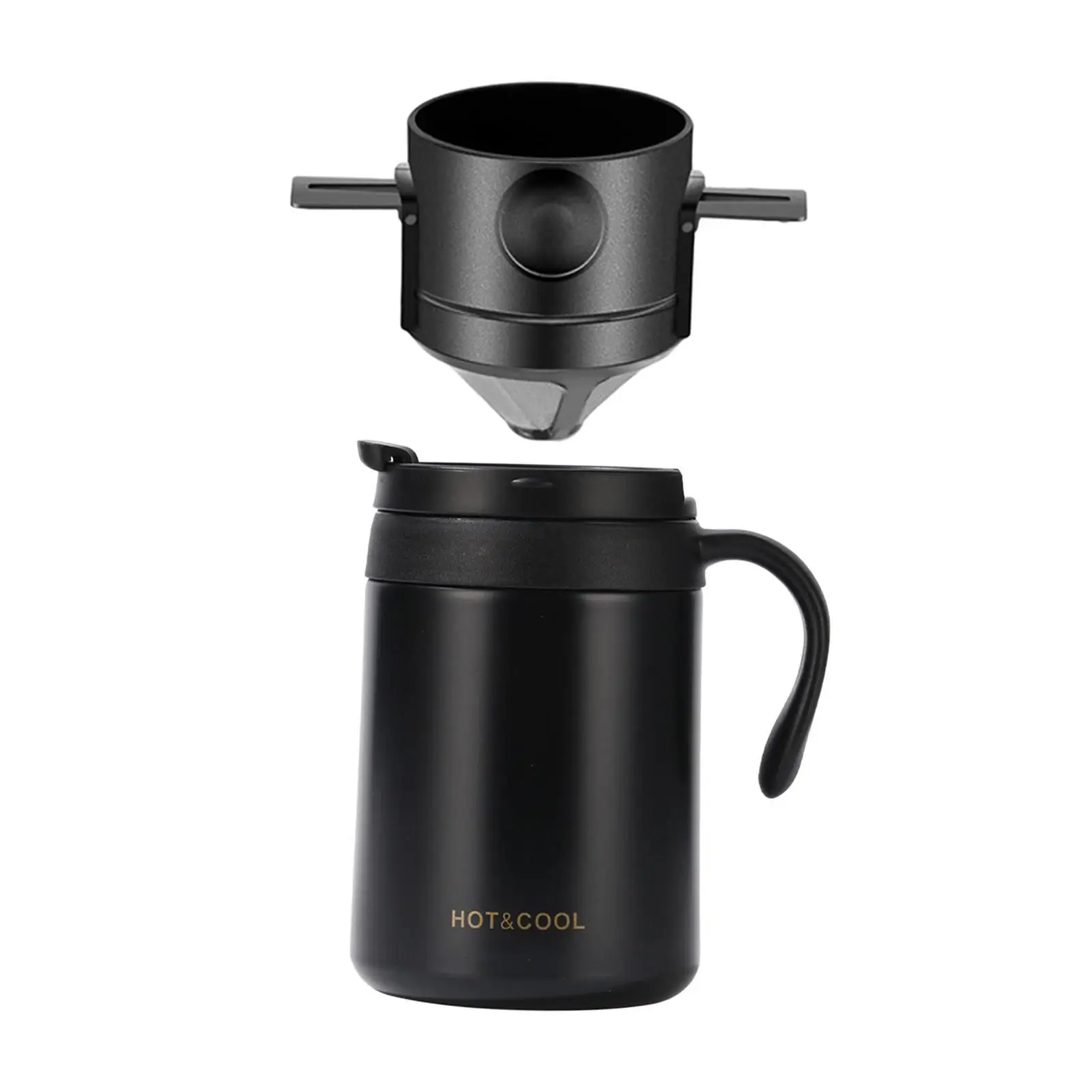 Pour over Coffee Maker Set Keeping Beverage Hot and Cold Trave Coffee Mug Handheld Versatile with Dripper for Camping Picnic