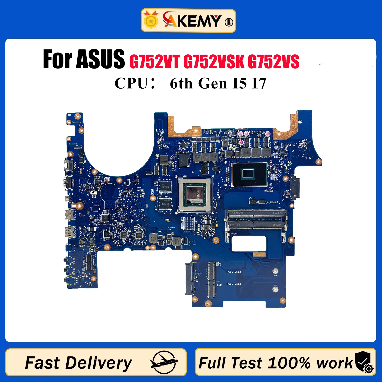 

G752VT Материнская плата для ноутбука ASUS ROG G752V GL752VW GL752VL G752VSK G752VS Материнская плата для ноутбука с процессором I5 I7 100% tests OK stk