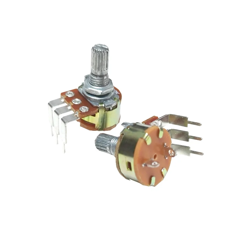 5 pcs  Single Potentiometer WH148 with switch 15mm B5K B10K B50K B100K B500K For Amplifier Audio 5k 10k 100k 50k 500k