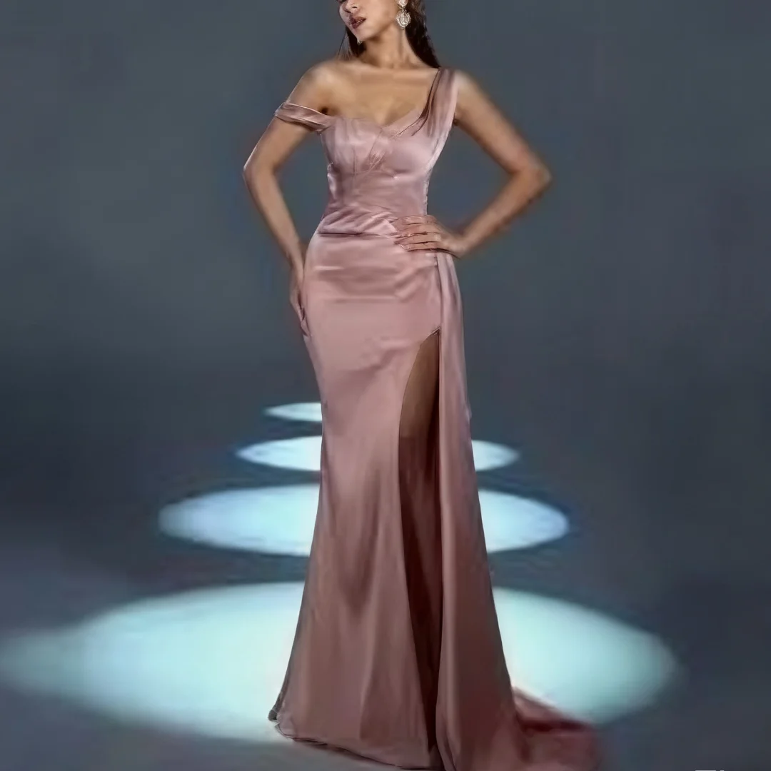 

Customized Woman Sexy Sheath Side Split Evening Dress formal evening dresses birthday party prom gowns for women