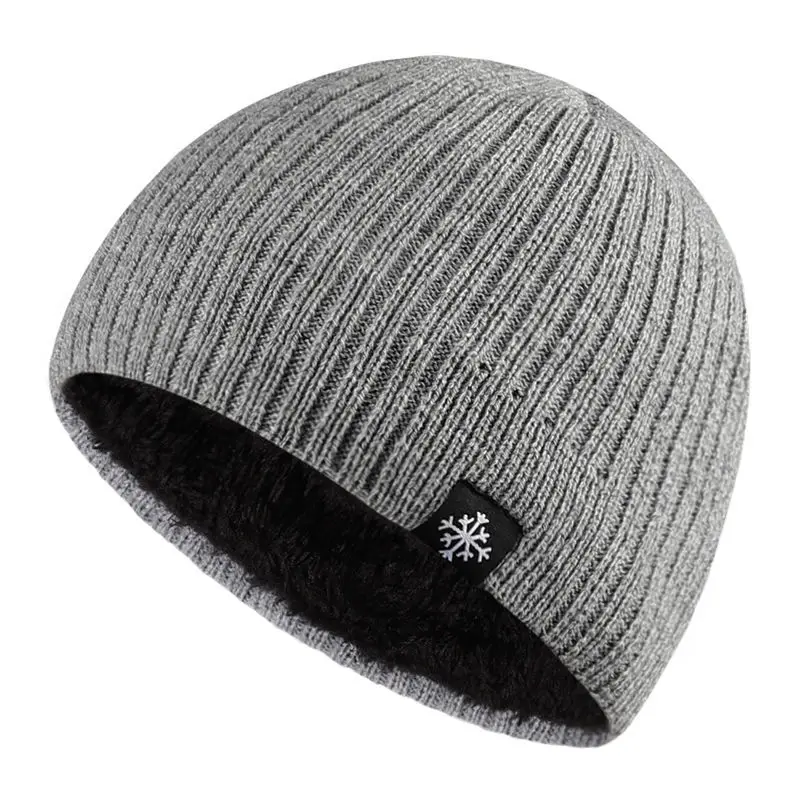 Autumn and Winter Thick Fleece Blended Knitted Hat for Men and Women